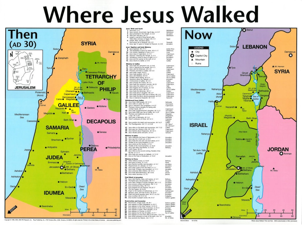 Where Jesus Walked (laminated map)