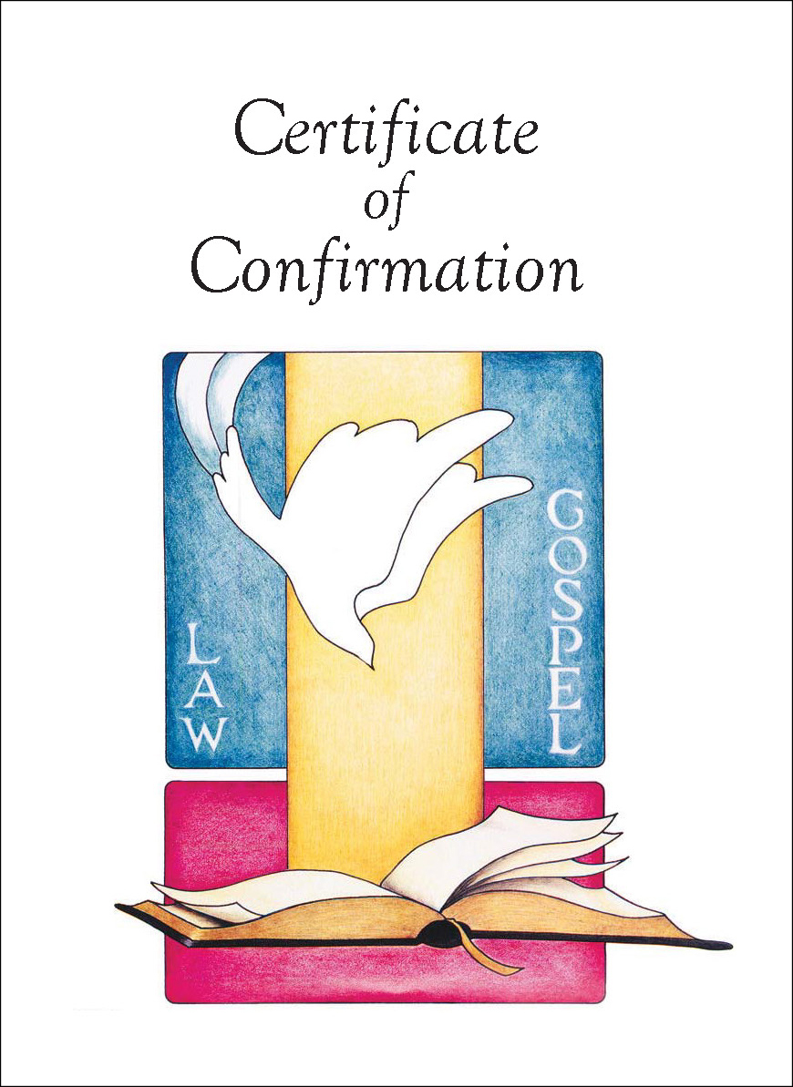 Certificate of Confirmation-Law & Gospel card-style