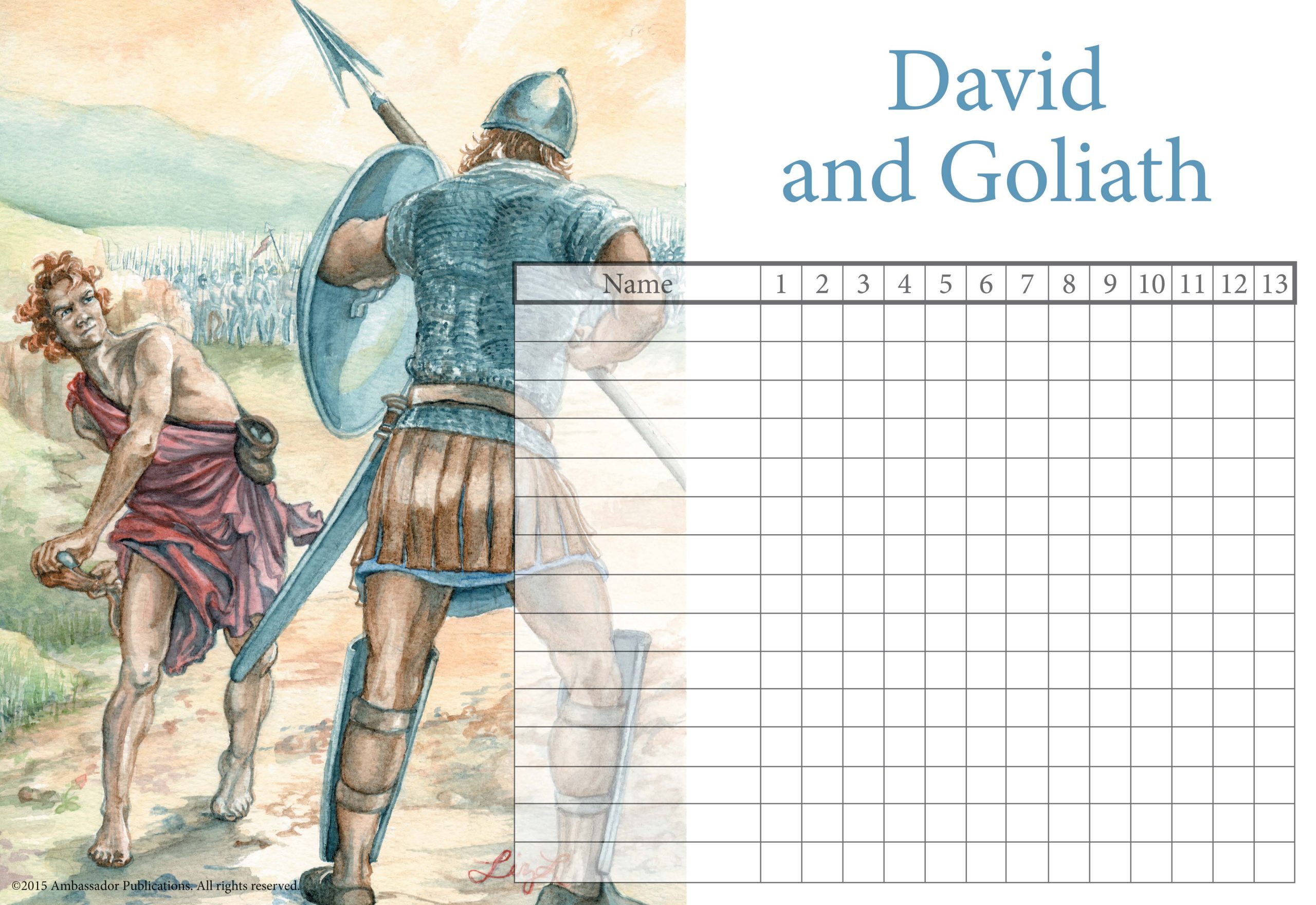 David and Goliath attendance chart