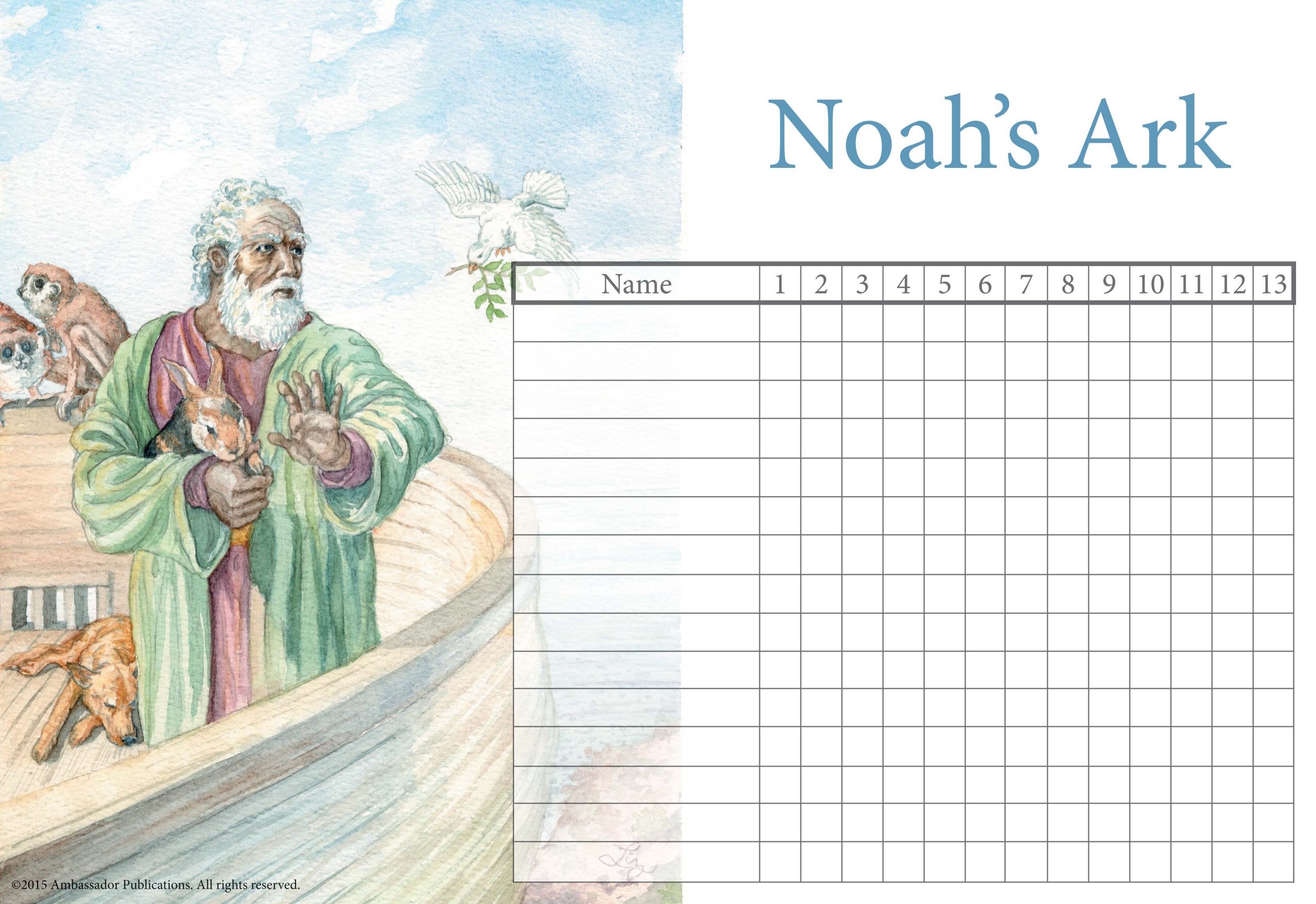 Noah's Ark attendance chart